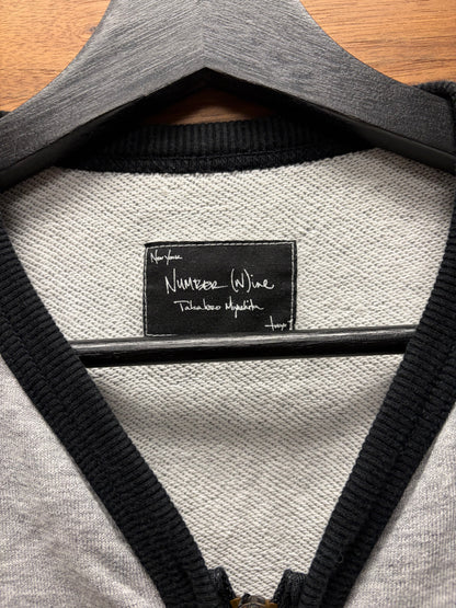 Number (N)ine ‘Hardcore University’ Grey Sweatshirt Cotton Cardigan