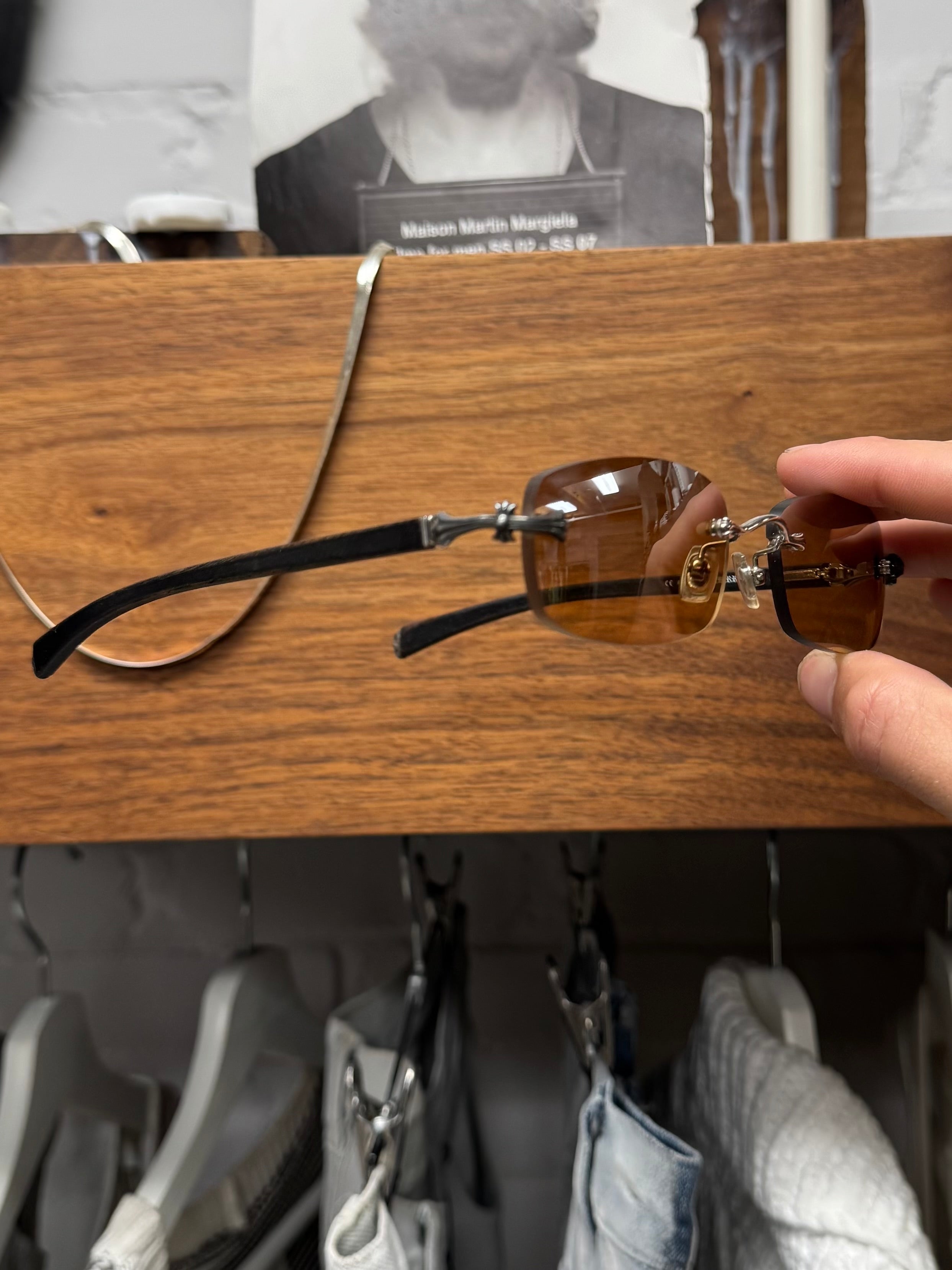 Chrome Hearts Ebony Wood 'Cherry B' Square Shape Sunglasses – Alex