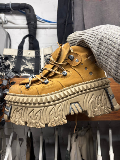 Vetements x New Rock Tan Suede Platform Boots