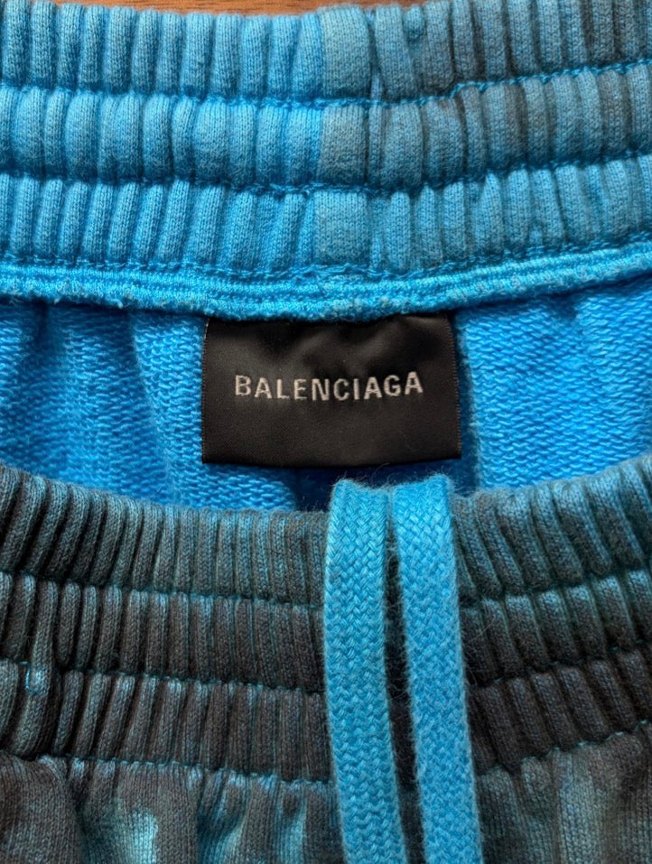 SS2023 Balenciaga ‘Skater’ Blue Graffiti Wide Leg Drawstring Sweatpants