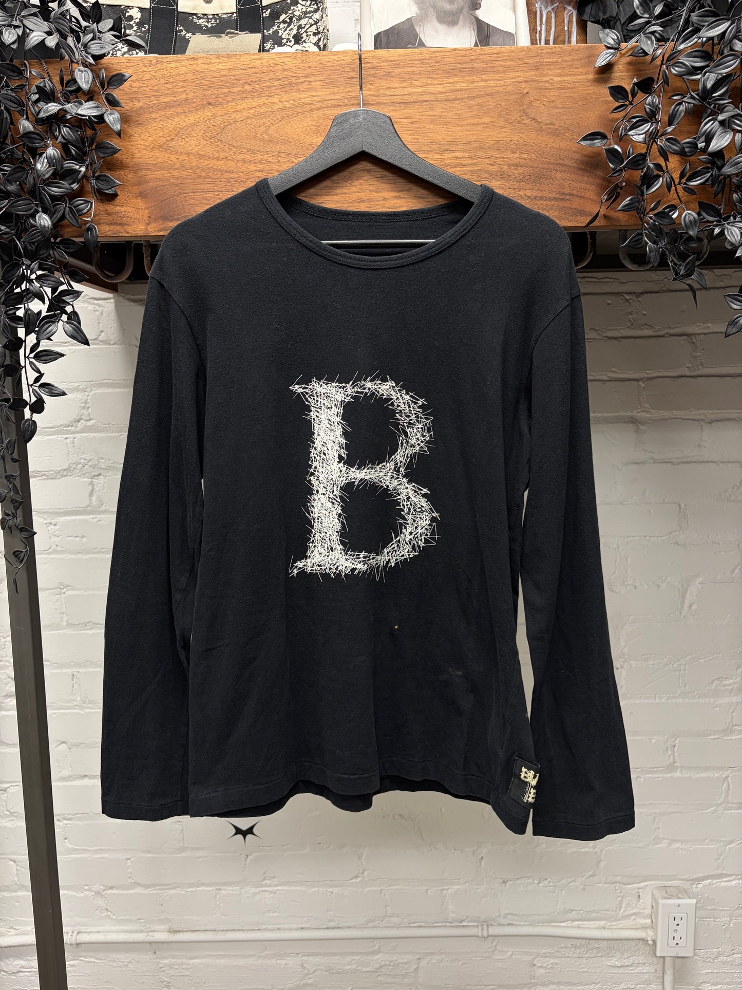 Yohji Yamamoto Black Scandal Graphic Long Sleeve Shirt