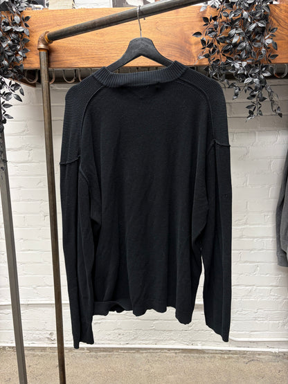 2023 Comme Des Garçons Homme Black ‘Patch Logo’ Knit Sweater