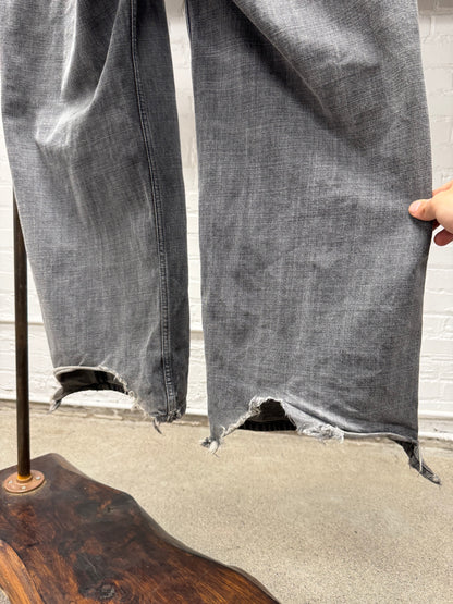 2023 Balenciaga Stone Washed Grey ‘Skater’ Wide Leg Denim