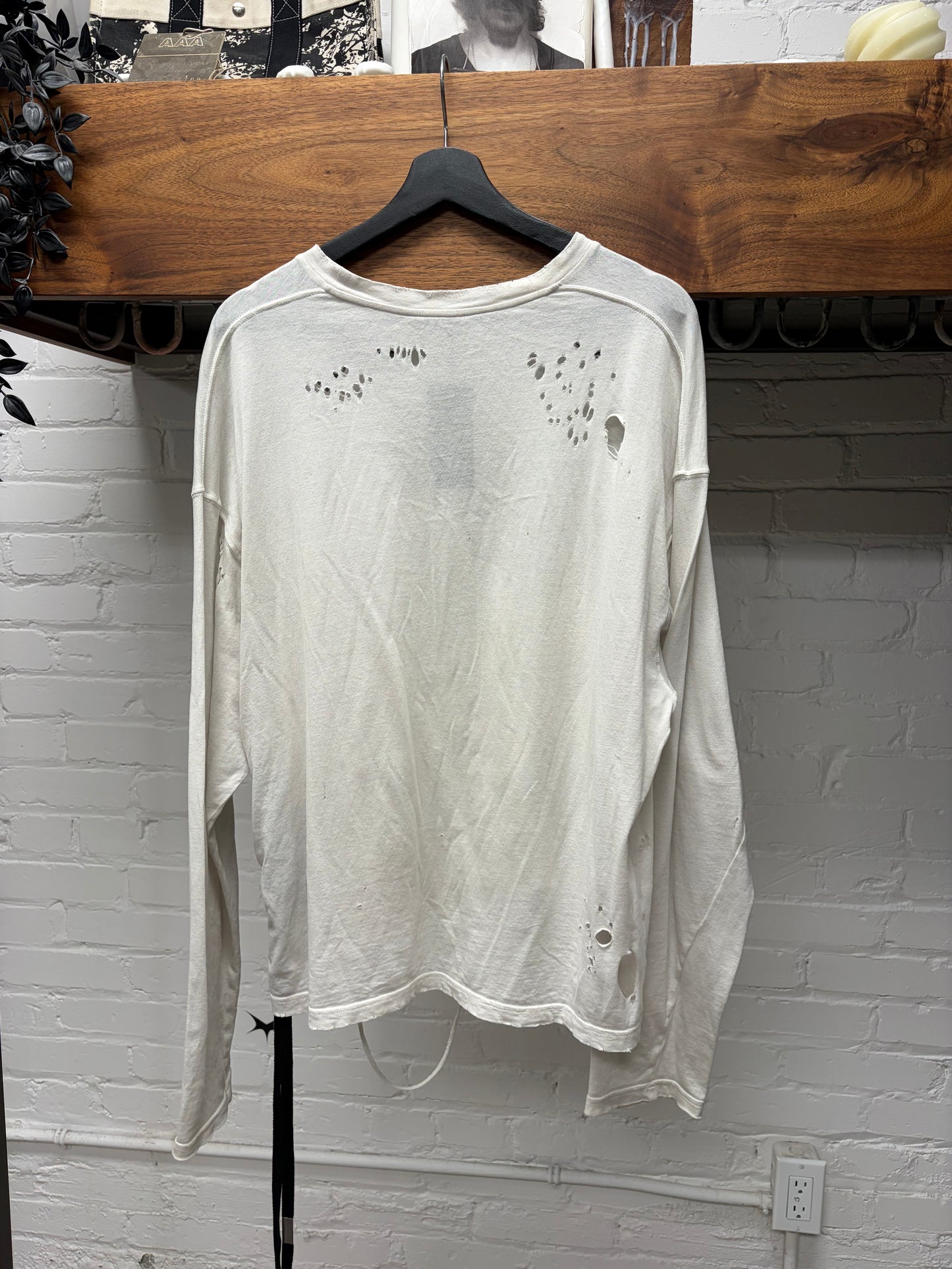 Ann Demeulemeester ‘Emil’ Bondage Long Sleeve with Patch Distressing