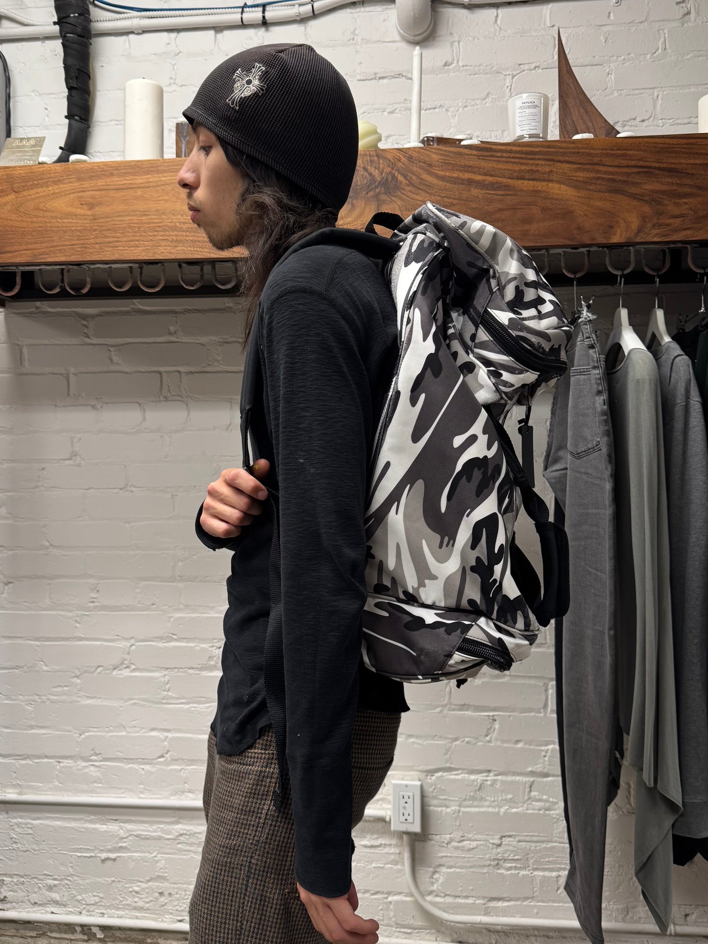 AW2021 Balenciaga ‘Snow Camo’ Convertible Gym Duffel/Backpack