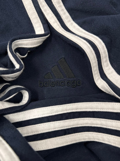 Balenciaga x Adidas ‘3 Stripe’ Distressed Long Sleeve Shirt