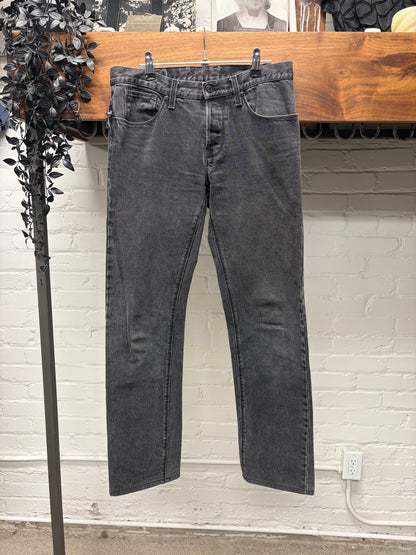 2009 Gucci Low Rise Washed Grey Skinny Jeans