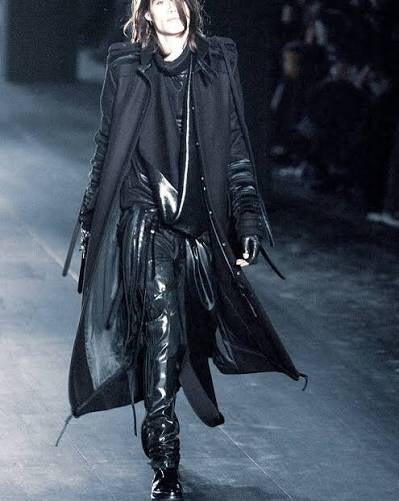 AW2003 Dior Homme ‘Luster’ Waxed Black Tape Seam Bondage Shirt