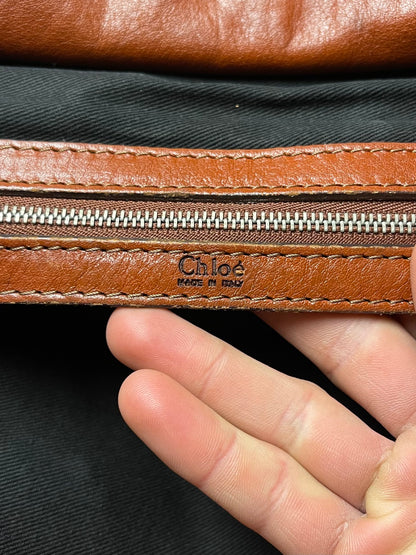 Chloe Panelled Brown Leather Bag