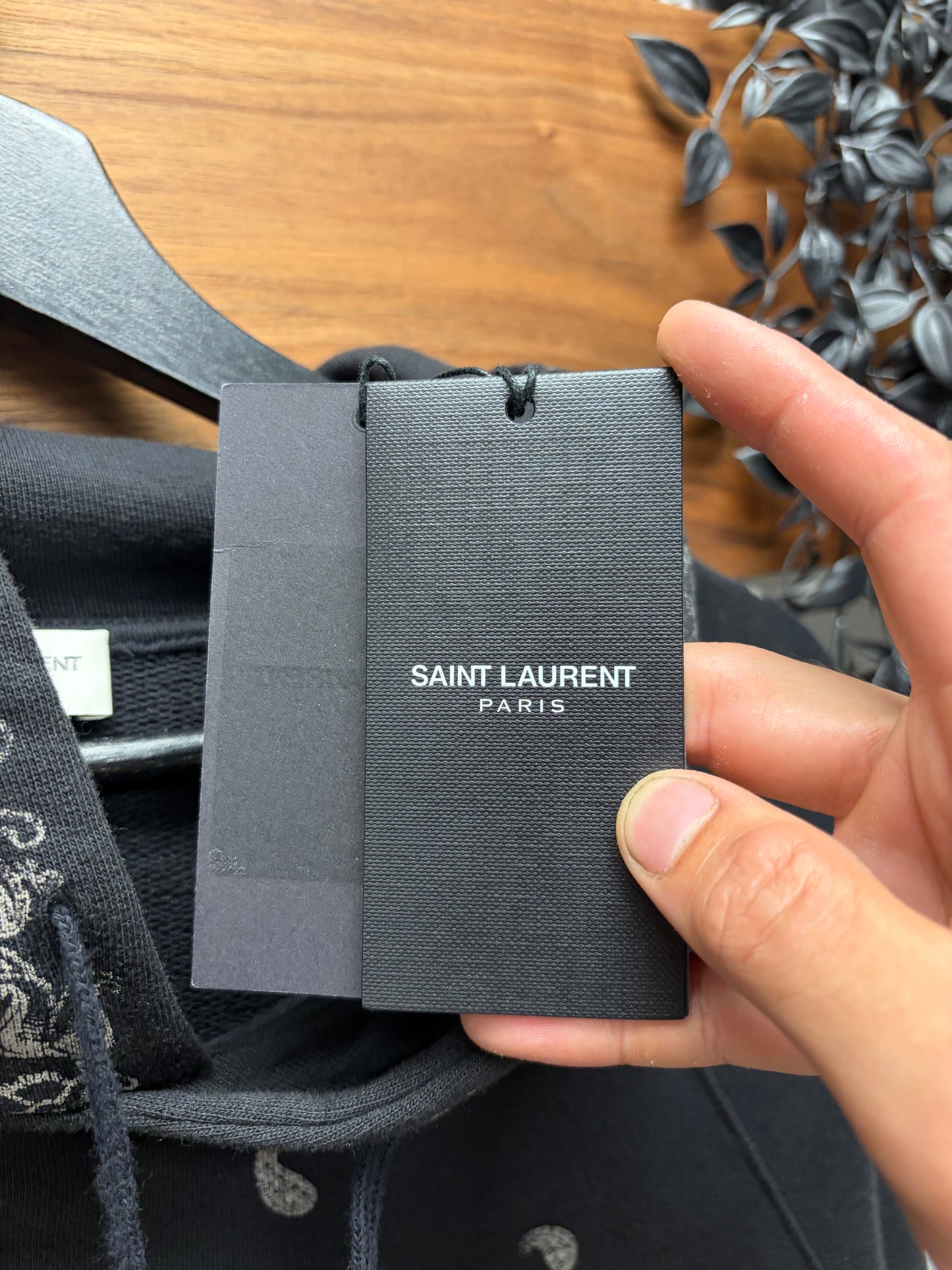 2018 Saint Laurent ‘Paisley’ Bandanna Print Black/White Hoodie
