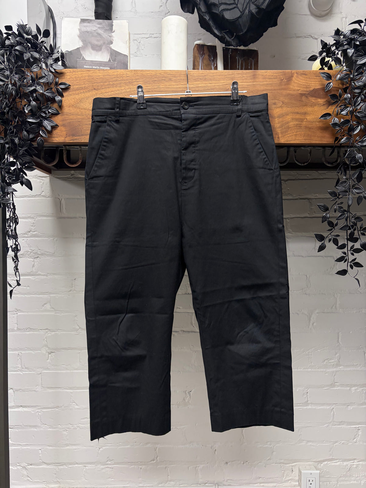Rick Owens 3/4 Length Lightweight Black Straight Leg Pants