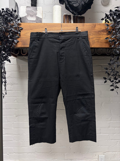 Rick Owens 3/4 Length Lightweight Black Straight Leg Pants