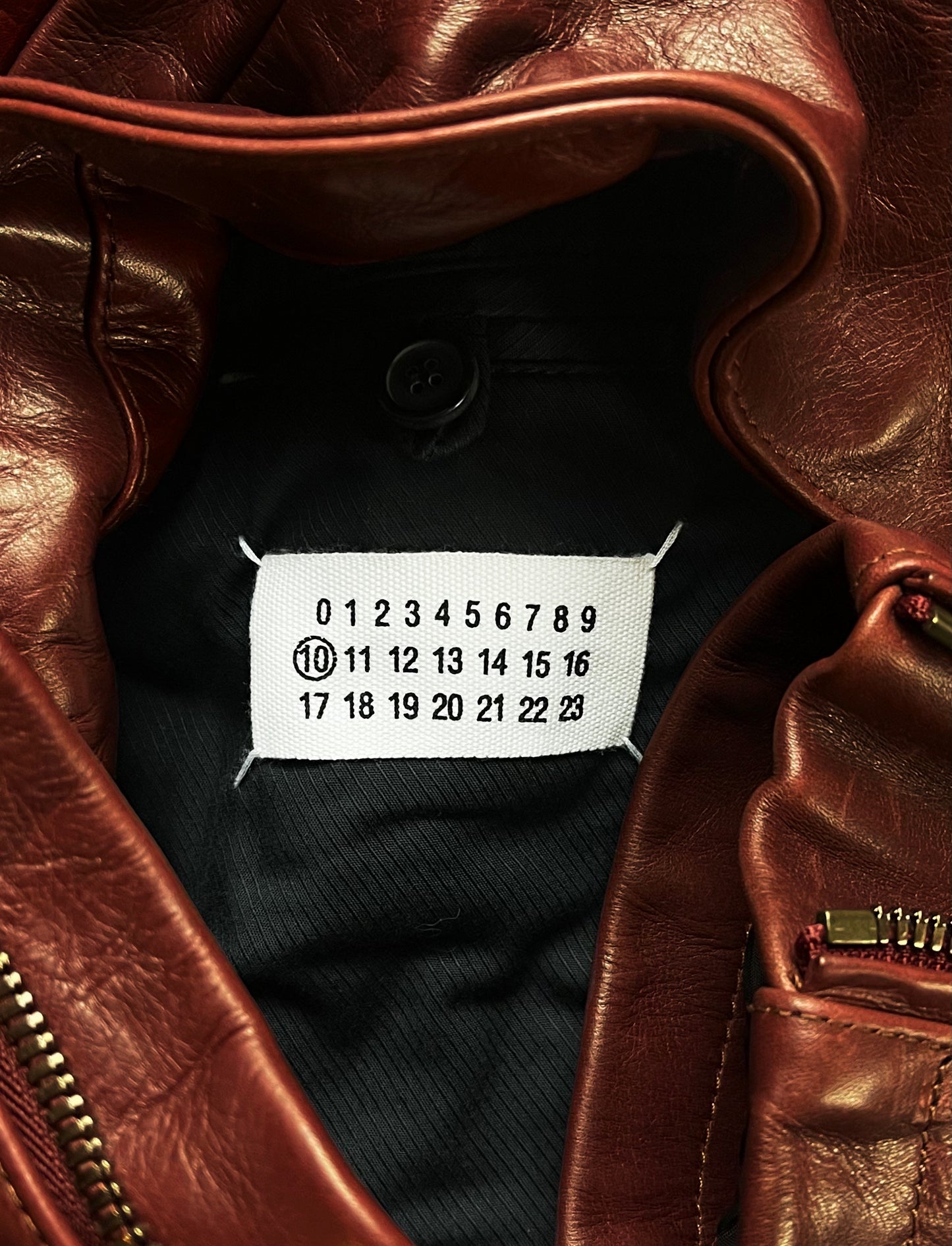 AW2008 Artisanal Maison Margiela Red Panel Leather Jacket