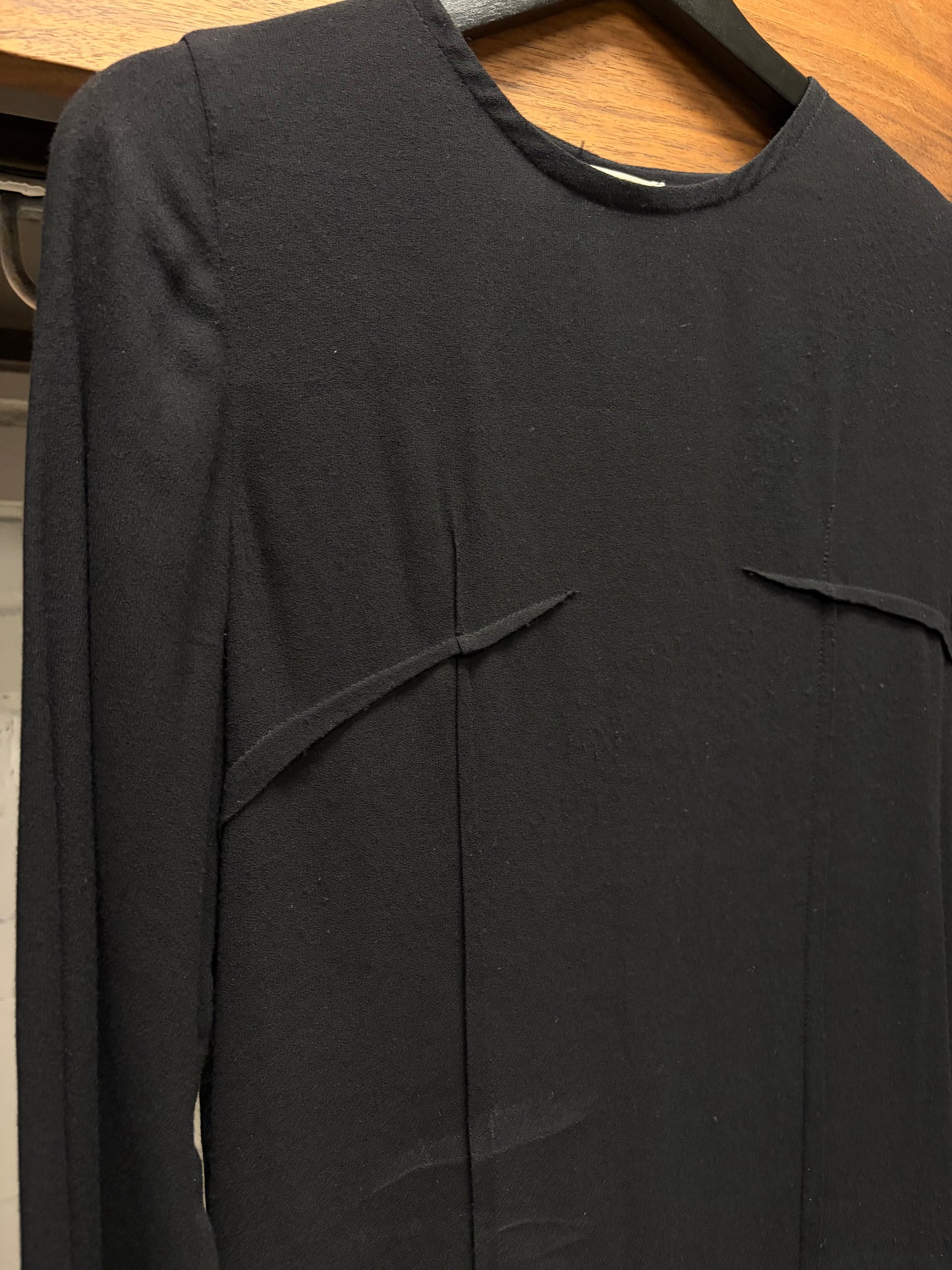 Ann Demeulemeester Darted Black Rayon Long Sleeve Shirt
