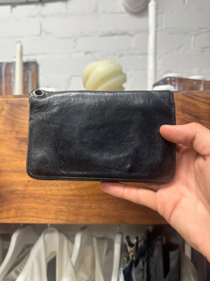 Chrome Hearts DBL Cross Ball Black Calfskin Leather Wallet