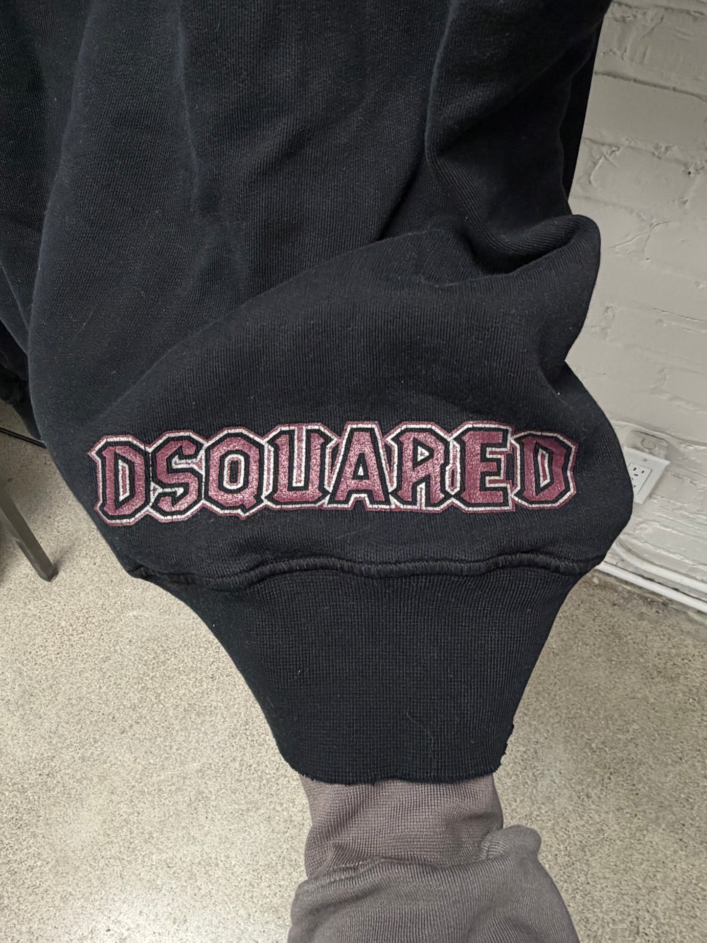 Dsquared2 ‘Deliver Us From Evil’ Metal Logo Black Pullover Hoodie