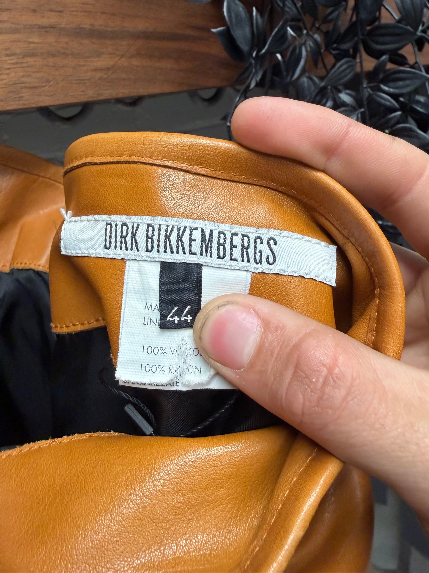 Vintage Dirk Bikkembergs Caramel Brown Lambskin Leather Panelled Bootcut Pants