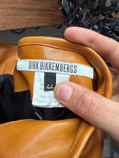 Vintage Dirk Bikkembergs Caramel Brown Lambskin Leather Panelled Bootcut Pants