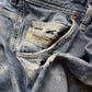 Diesel Light Washed Blue Distressed Denim