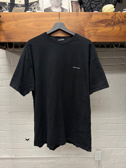 2018 Balenciaga ‘Simple Logo’ Black Minimalist T-Shirt