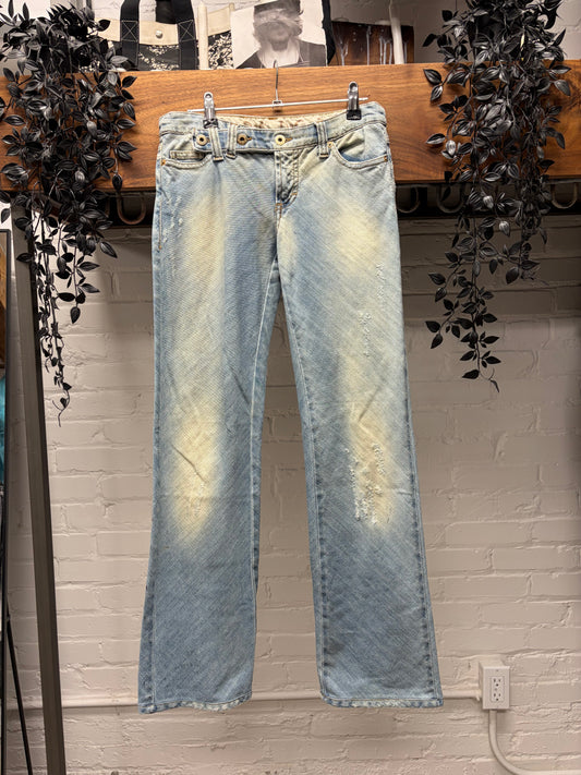 2000s Dolce & Gabbana Light Wash Blue Flared Leg Denim