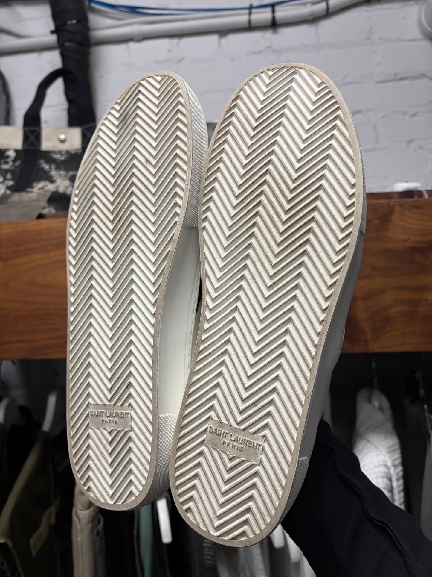 Saint Laurent ‘Zebra’ Court Slip On Low Top Sneakers
