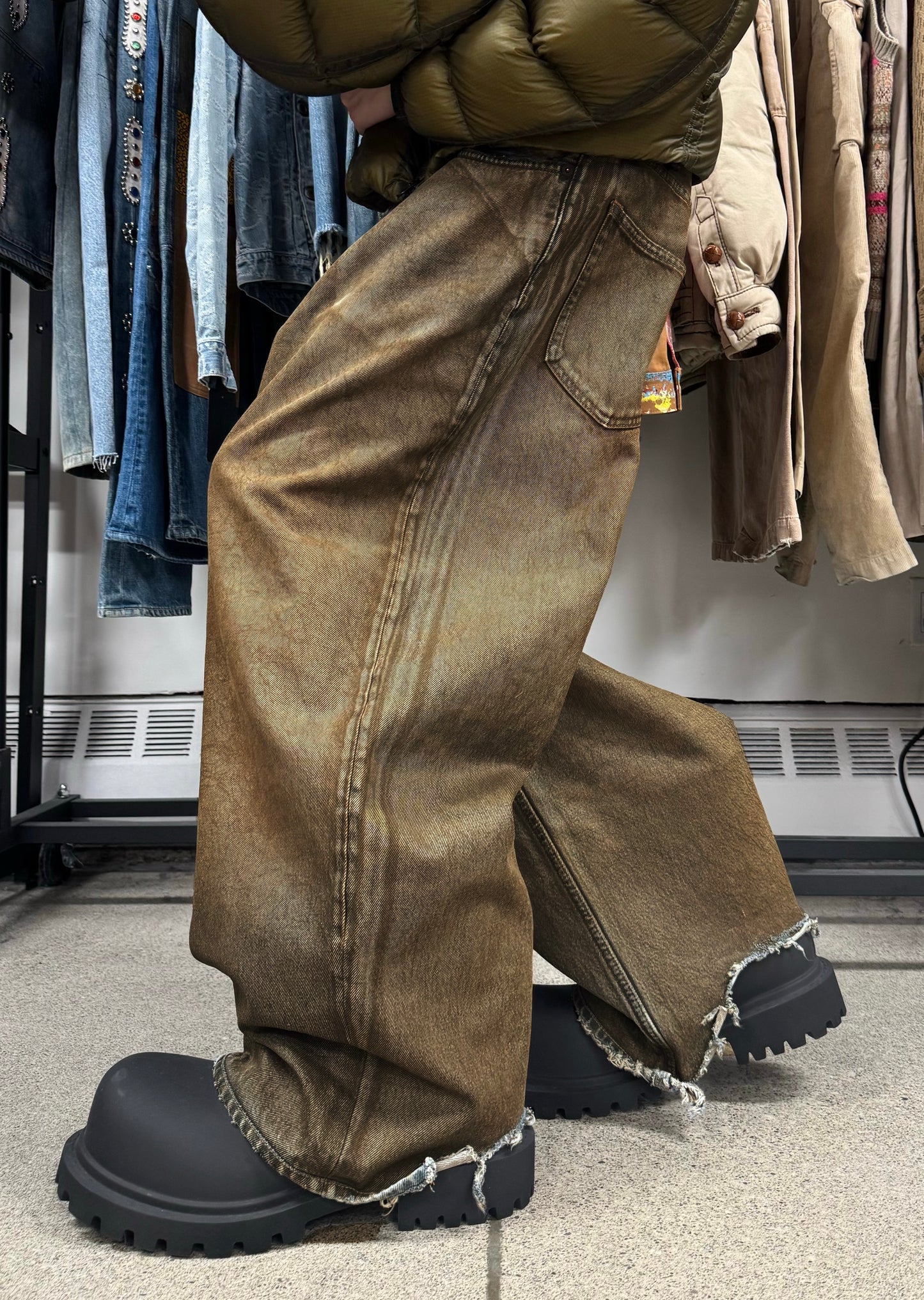 Acne Studios ‘Super Baggy’ Mud Wash Brown Denim