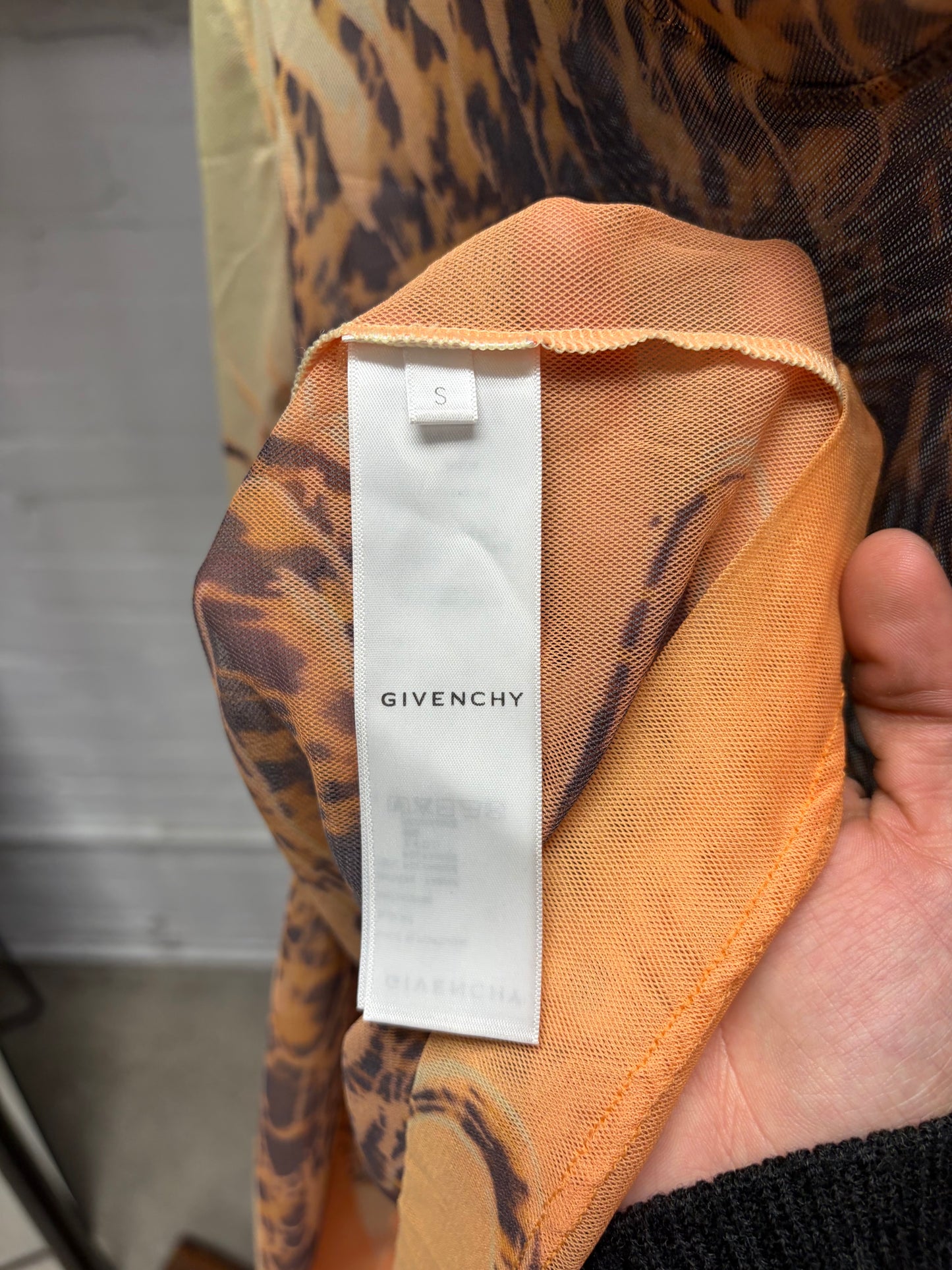 AW2021 Givenchy by Matthew Williams ‘Marble Sun’ Mesh Long Sleeve Shirt