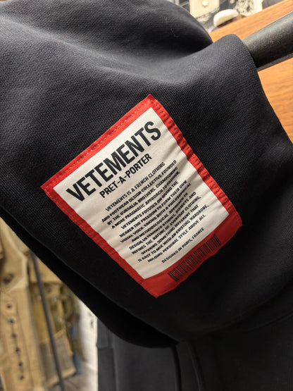 Vetements ‘Care Label’ Black Pullover Hoodie