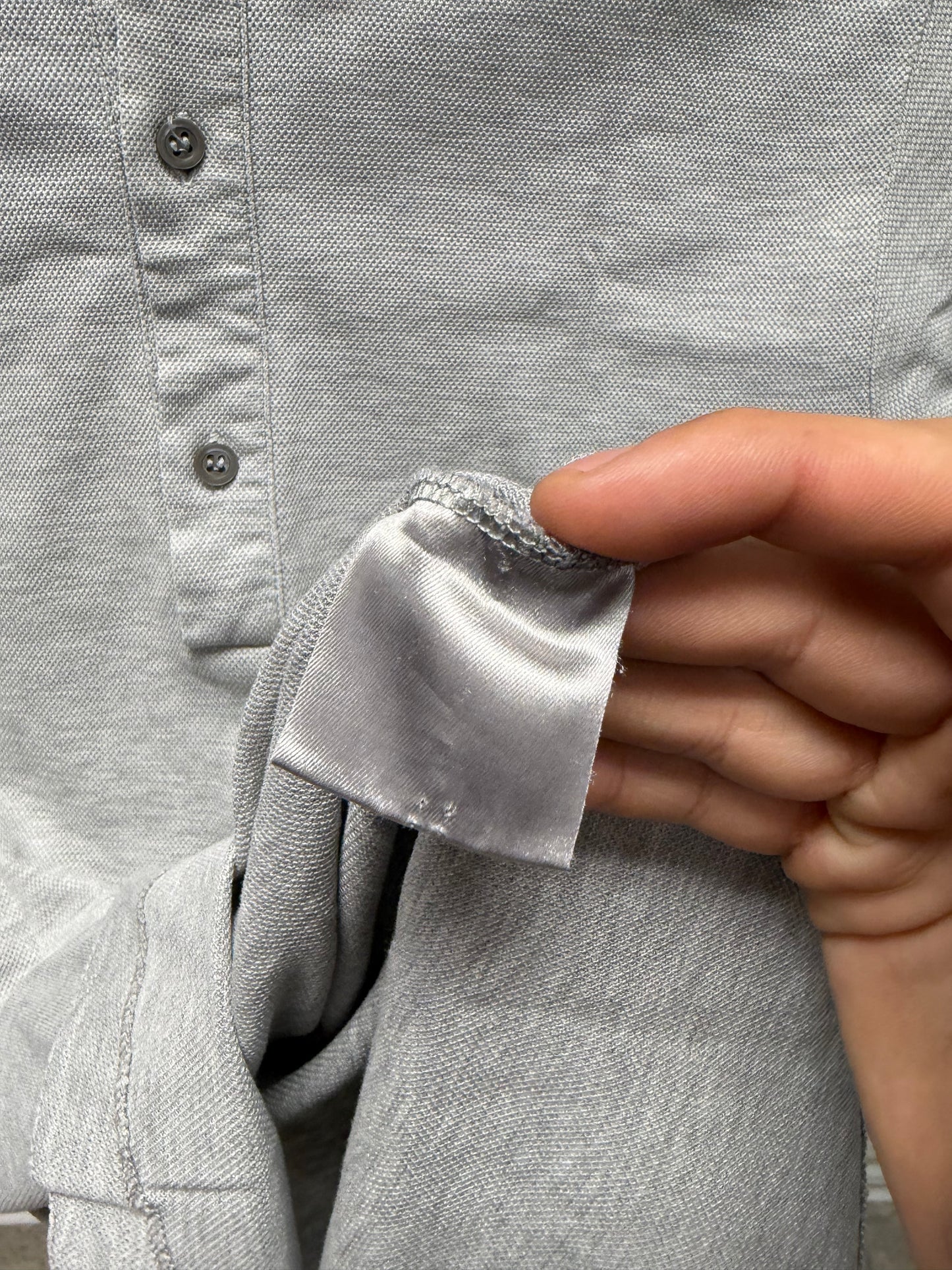 SS2004 Dior Homme by Hedi Slimane ‘Strip’ Grey Bee Embroidered Logo Polo