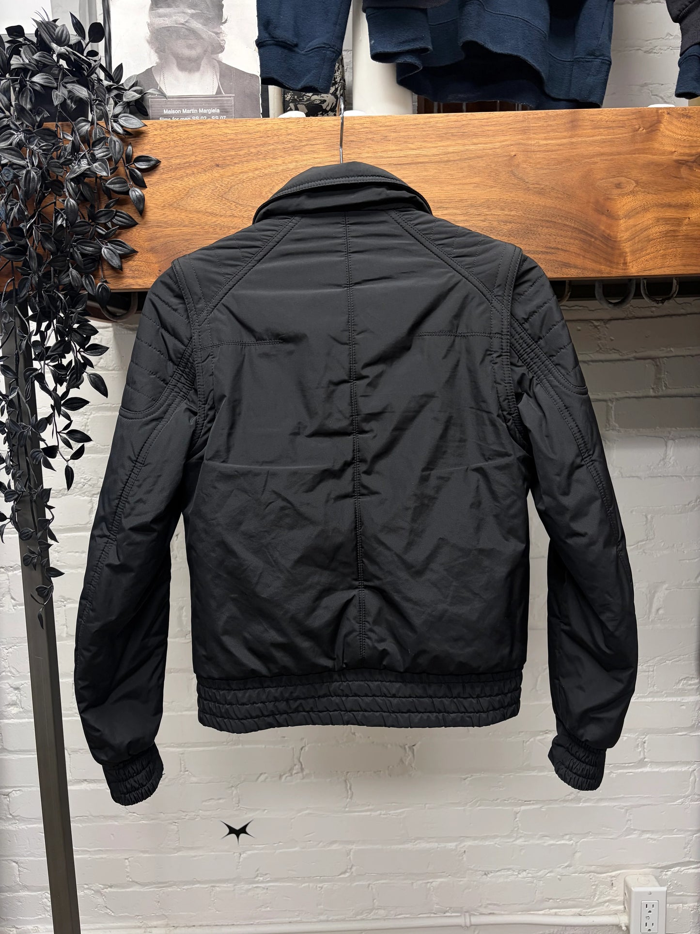 AW2008 Dior Homme Lumiere du Nord’ Black Collared Button Snap Jacket