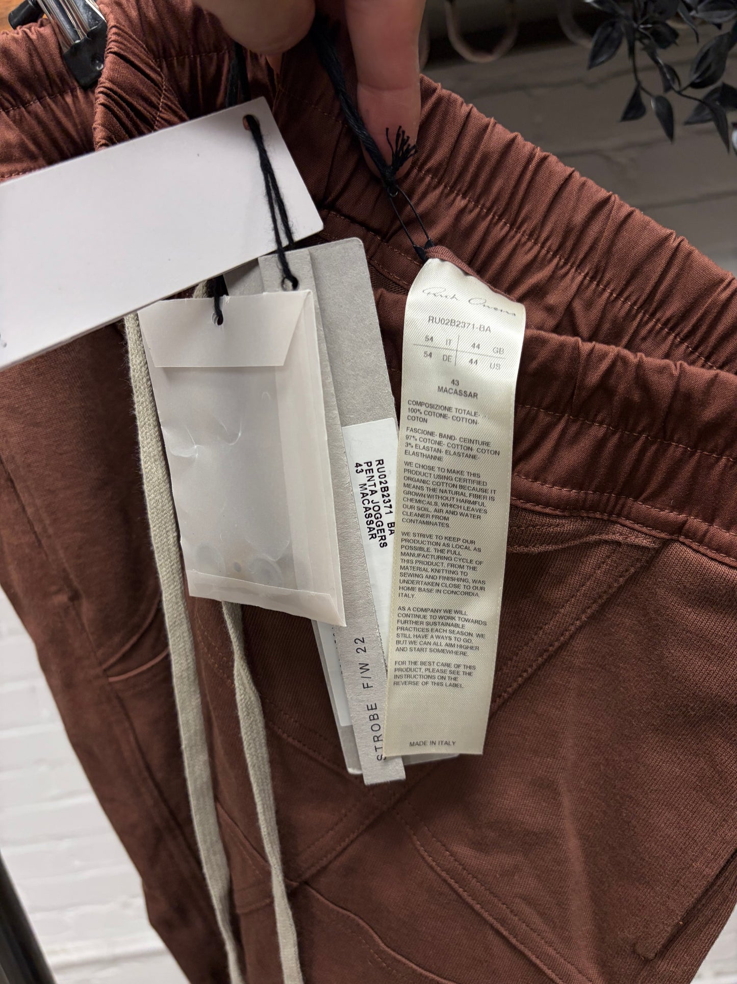 AW2022 Rick Owens ‘Strobe’ Pentagram Drawstring Sweatpants