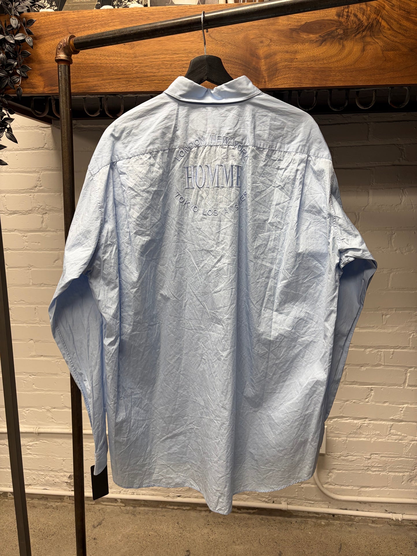 2017 Balenciaga ‘Homme’ Embroidered Back Button Down Shirt