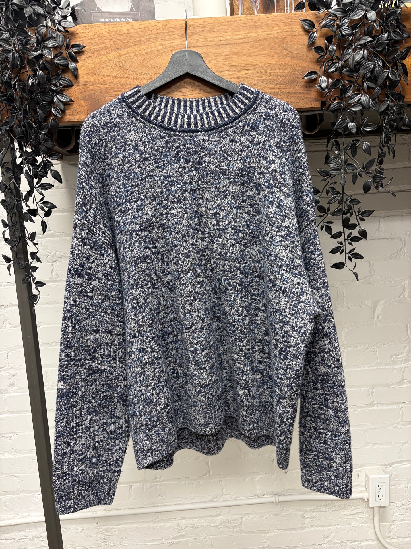 Acne Studios ‘Twisted Heart’ Metallic Grey/Blue Knit Sweater