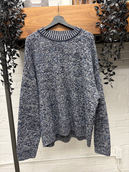 Acne Studios ‘Twisted Heart’ Metallic Grey/Blue Knit Sweater