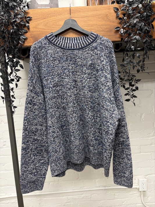 Acne Studios ‘Twisted Heart’ Metallic Grey/Blue Knit Sweater