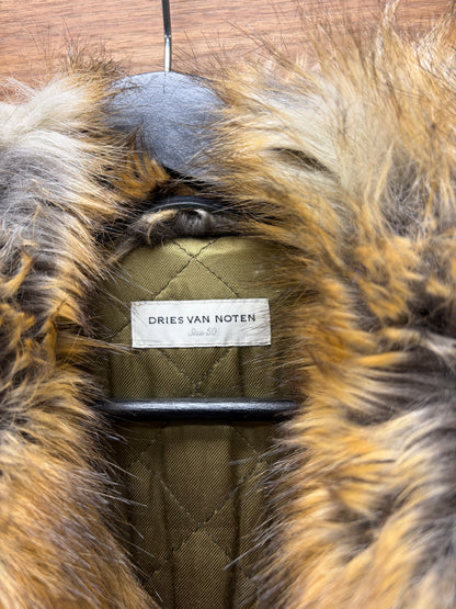 Dries Van Noten Faux Fur Oversized Brown Coat