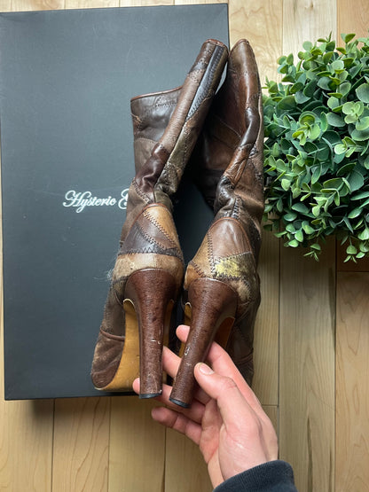 2000s Hysteric Glamour Patchwork Leather Boots