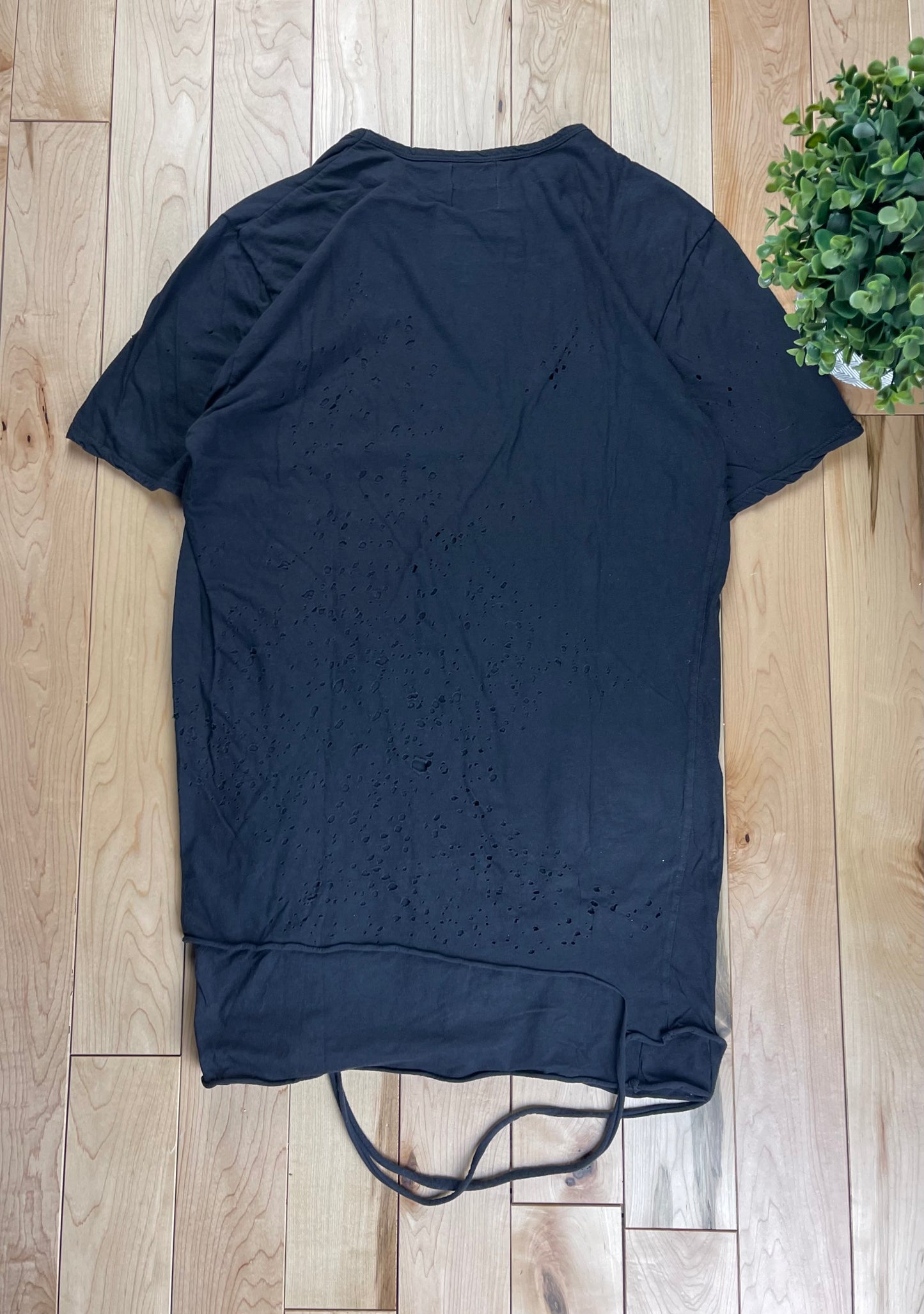 Miharayasuhiro Distressed Washed Black T-Shirt