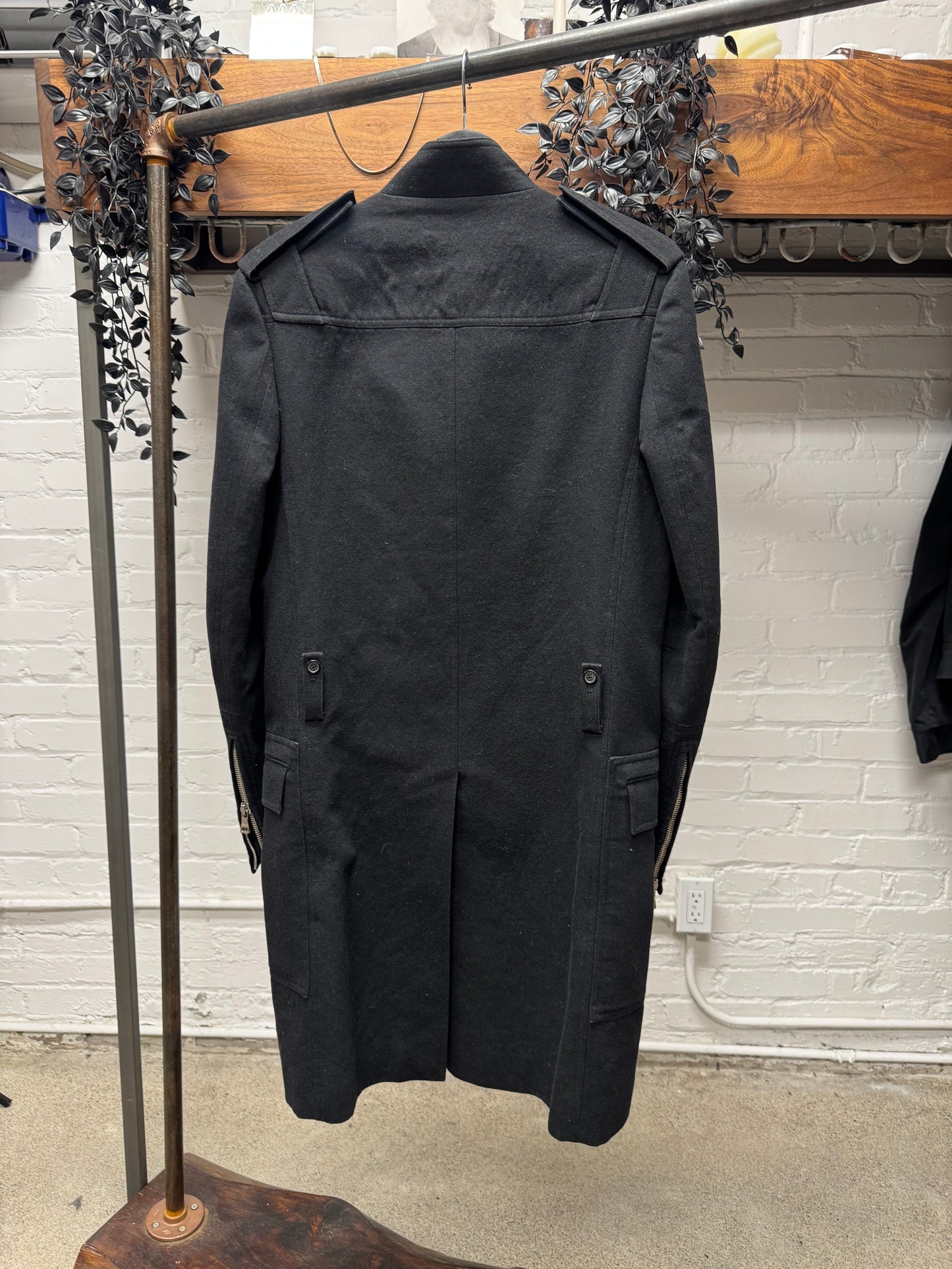 AW2012 Balmain by Olivier Rousteig Double Breasted Full Length Military Wool Coat