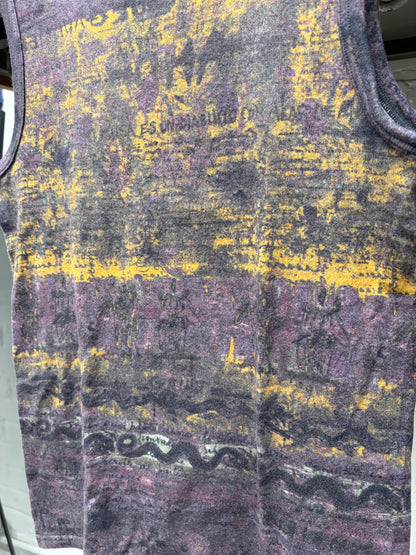 Vintage Jean Paul Gaultier ‘Spanish Mixed Art’ Purple/Yellow Sleeveless Tank Top