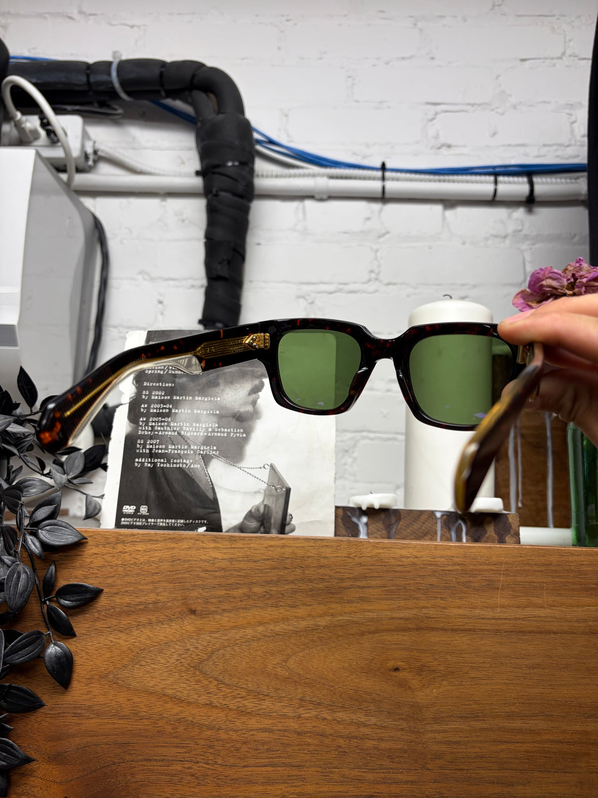 Jacques Marie Mage ‘Enzo’ Green Tinted Tortoiseshell Sunglasses