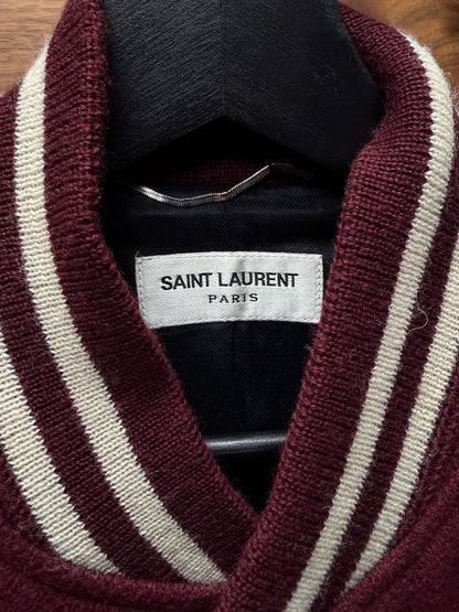 AW2019 Saint Laurent ‘Teddy’ Leather/Wool Bomber Jacket