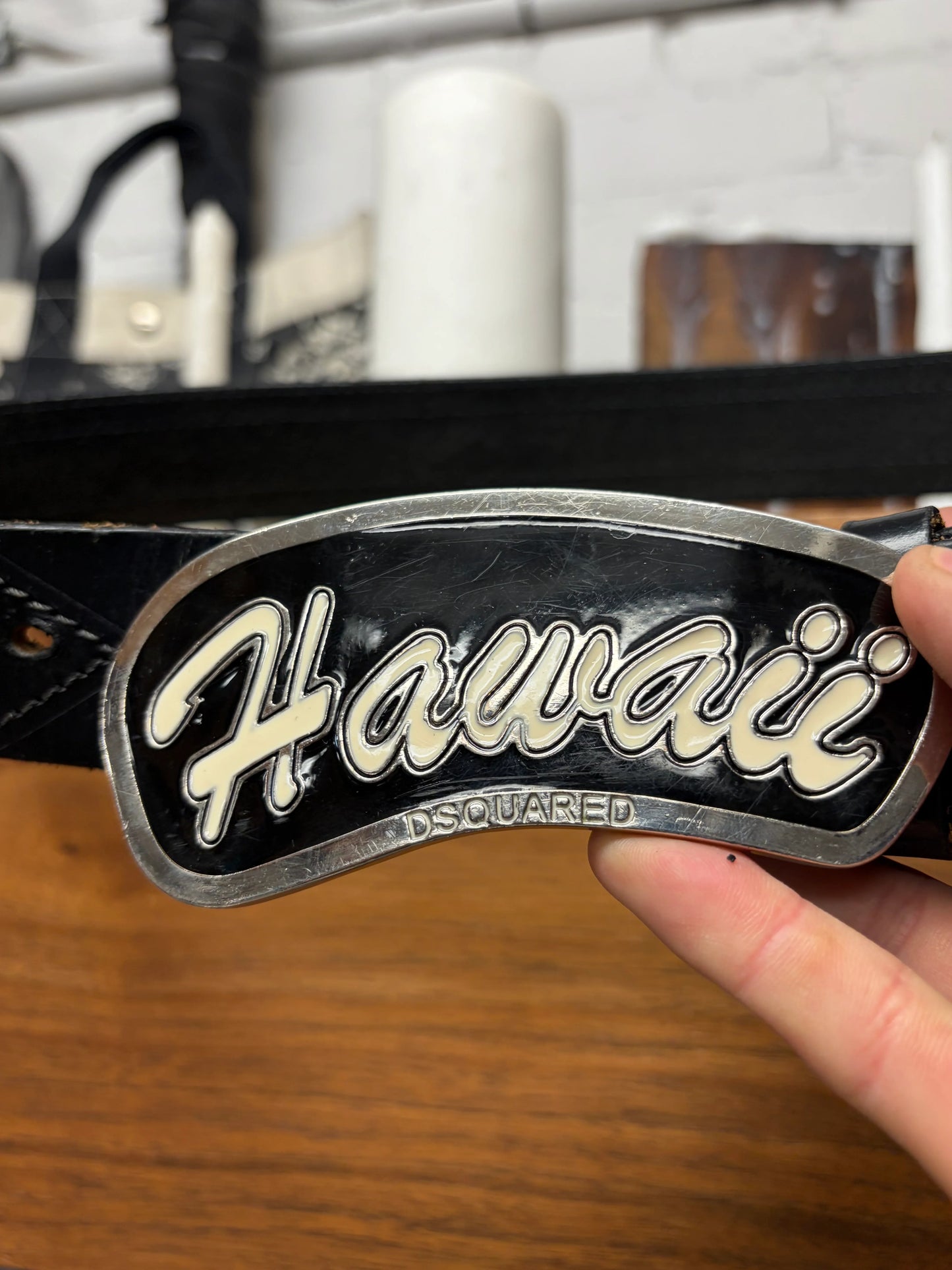 SS2005 Dsquared2 ‘Hawaii’ Black Leather Belt