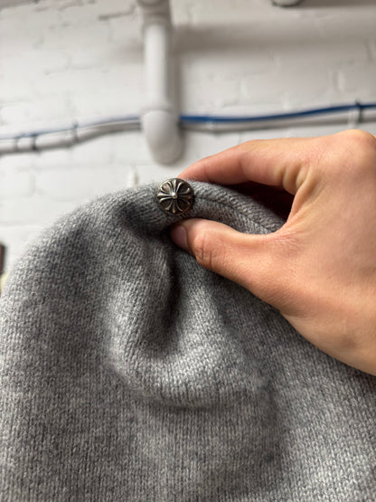 Chrome Hearts Cashmere ‘Flooded’ Leather Cross Patch Beanie