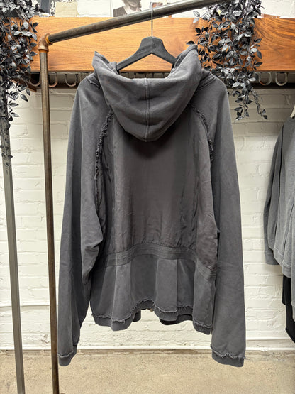 Haider Ackermann ‘Perth’ Distressed Black Zip-Up Hoodie