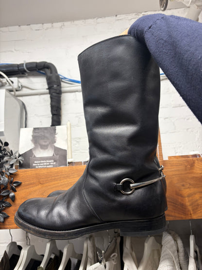 Gucci ‘Horsebit’ Black Leather Engineer Boots