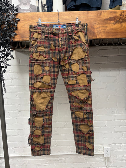 Blackmeans ‘Crust Punk’ Thrash Distressed Plaid Scab Pants
