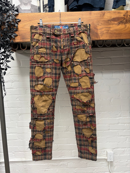 Blackmeans ‘Crust Punk’ Thrash Distressed Plaid Scab Pants