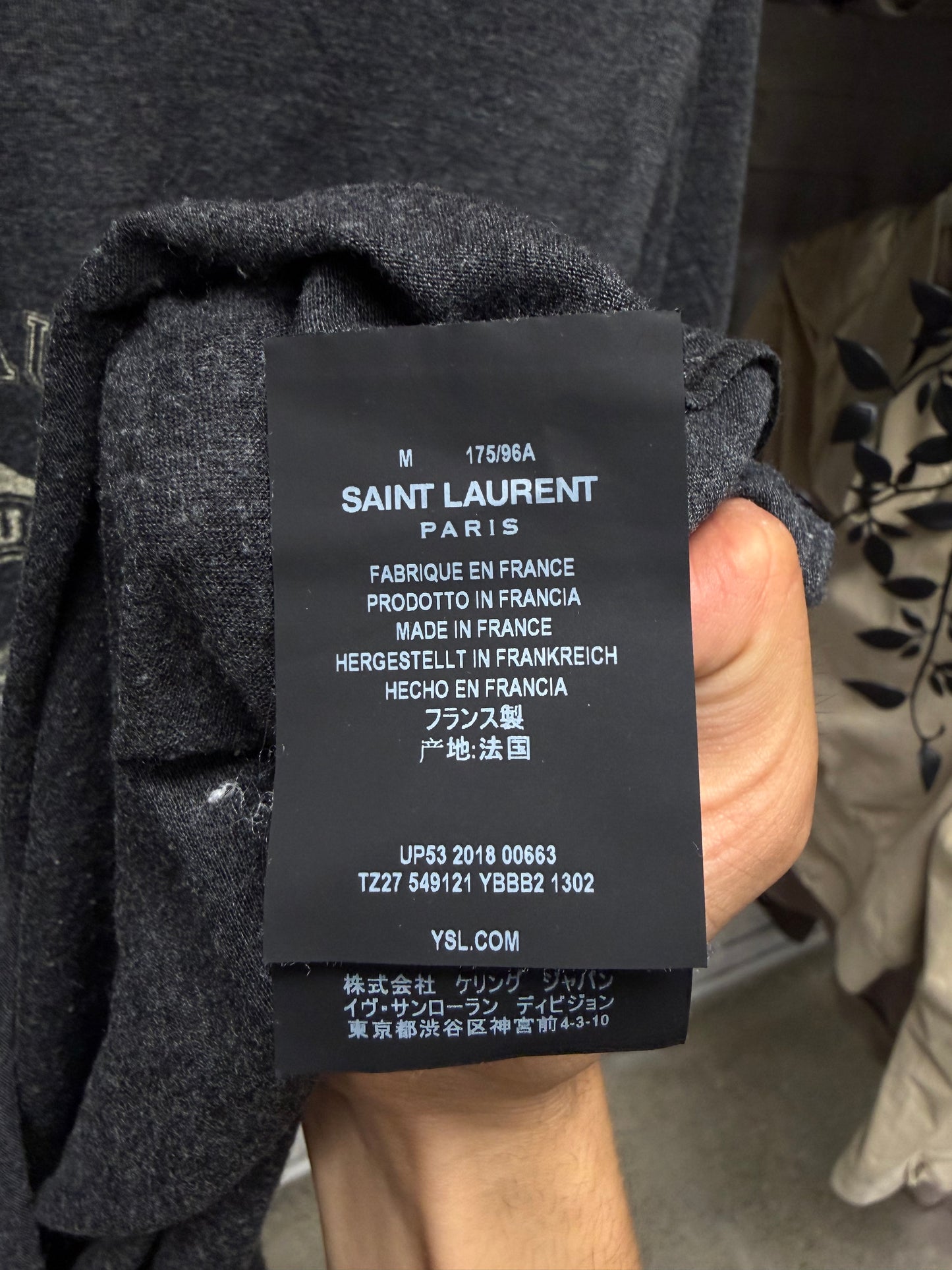 2017 Saint Laurent Grey/Red ‘YSL University’ Ringer Retro Inspired T-Shirt